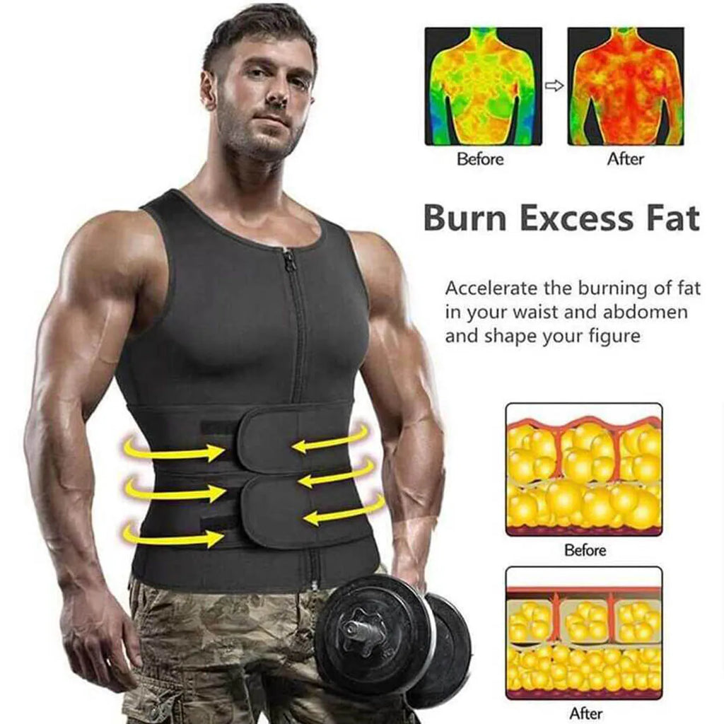 Sauna Vest for Men with Waist Trainer