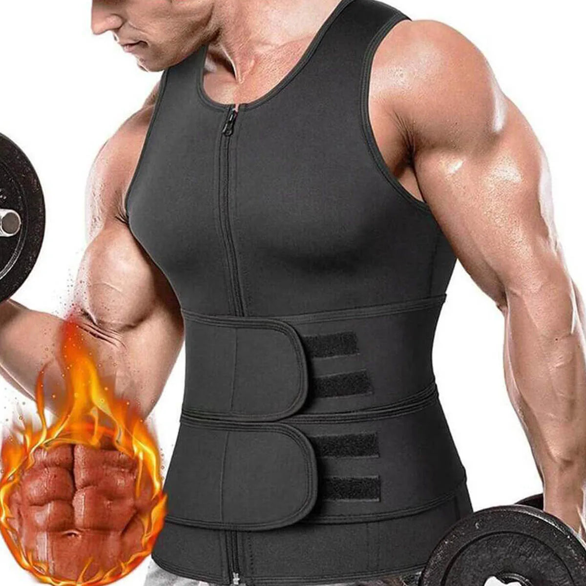 Sauna Vest for Men with Waist Trainer