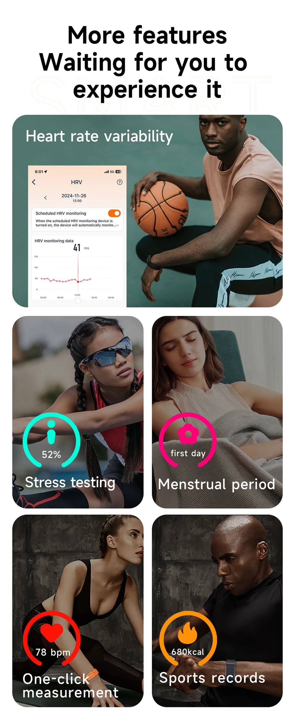 New Sport Fitness Tracker Smart Bracelet Heart Rate Blood Pressure Monitor