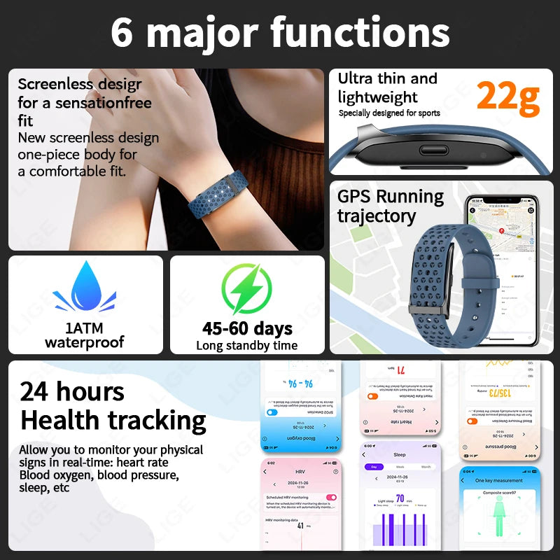 New Sport Fitness Tracker Smart Bracelet Heart Rate Blood Pressure Monitor