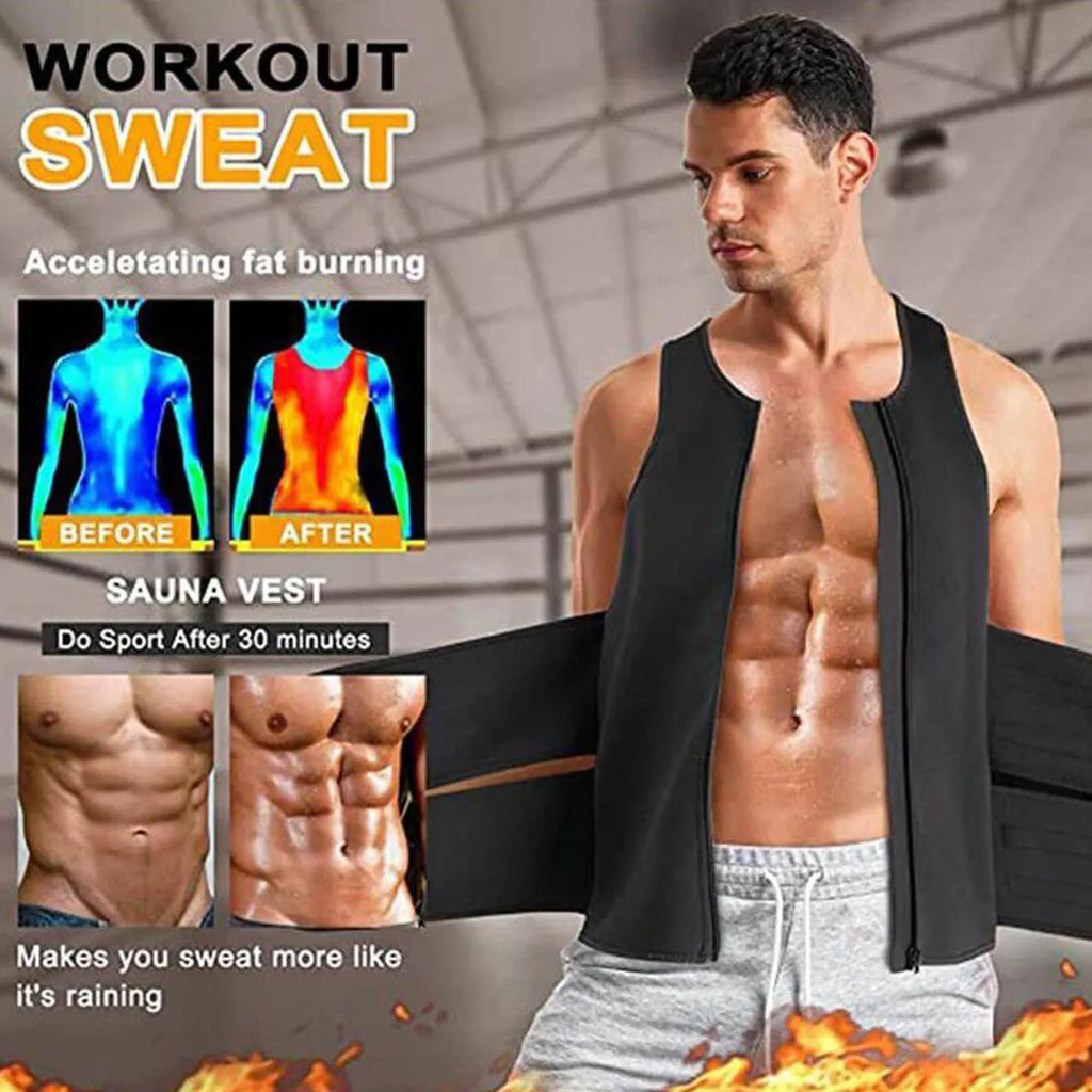 Sauna Vest for Men with Waist Trainer