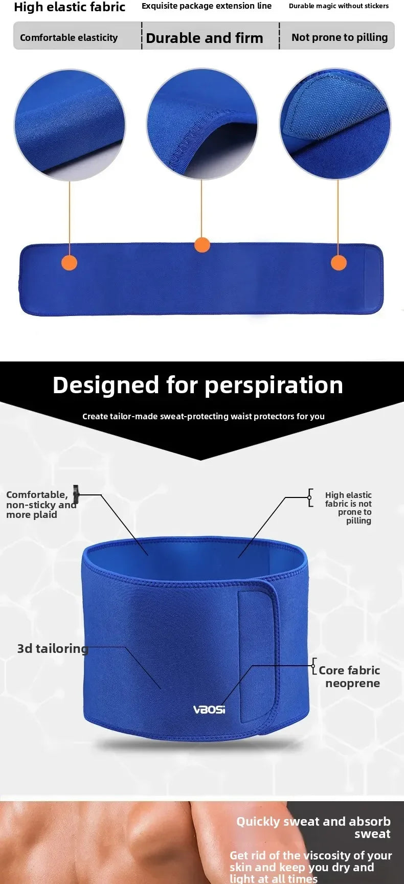 Fitness Waist Belt Sweat Protection for Outdoor Sports