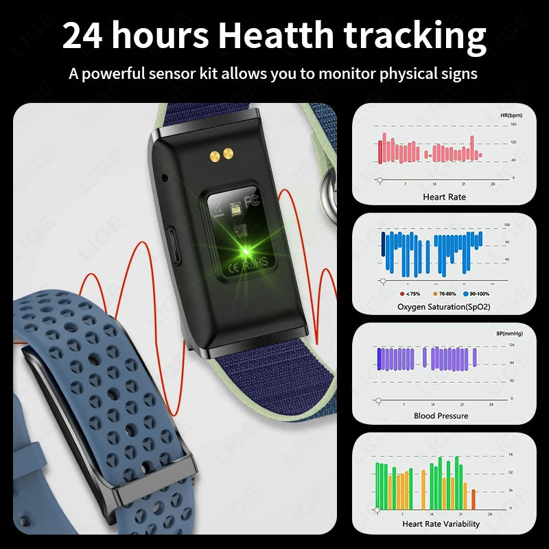New Sport Fitness Tracker Smart Bracelet Heart Rate Blood Pressure Monitor
